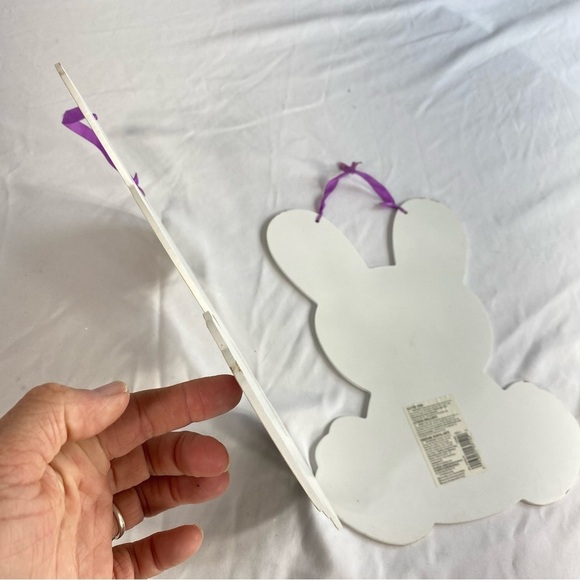 Fun Easter Bunny Glittery Hanging Fiber Board Hanging Characters - Picture 4 of 9